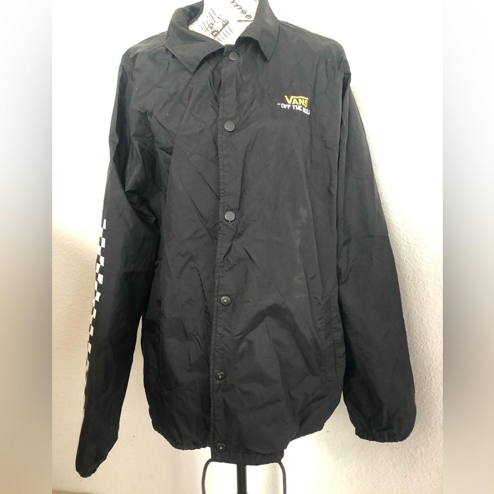 Vans Black SpongeBob Windbreaker Jacket with Checkerboard Sleeves 2XL